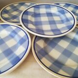 6 vichy dessert plates