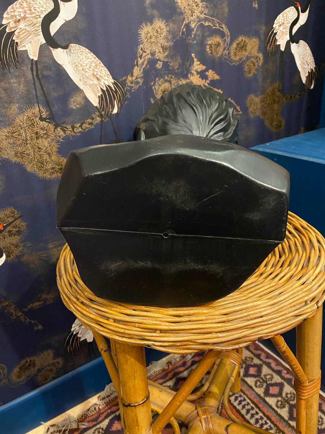 Vintage black Twiggy hat head.