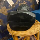 Vintage black Twiggy hat head.