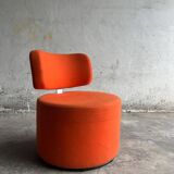 SITS Mokka swivel armchair in orange fabric — Scandinavian modern retro rounded design