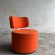 SITS Mokka swivel armchair in orange fabric — Scandinavian modern retro rounded design