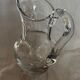 Crystal water jug by Saint-Louis signed – antique engraved service