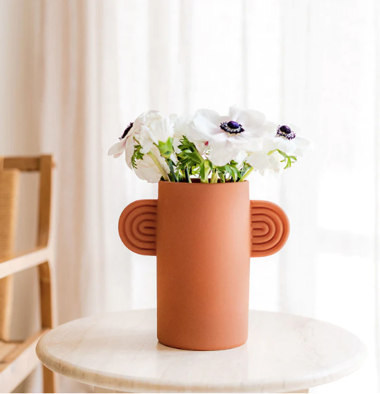 Amber terracotta ceramic vase - Oustao
