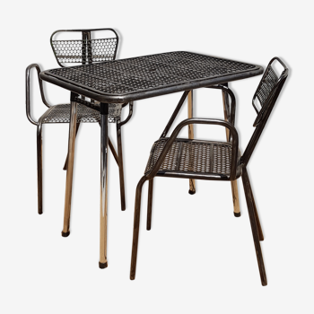 Ensemble de deux fauteuils et une table René Malaval 1950