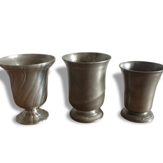 Lot 3 Tin cups.