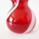 Italian carafe, blown glass, red Empoli.