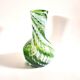 Murano vase in blown glass with green filigree, vintage 1960.
