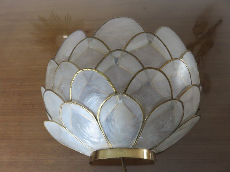 Mother-of-pearl wall " lotus flower " 70s 80s