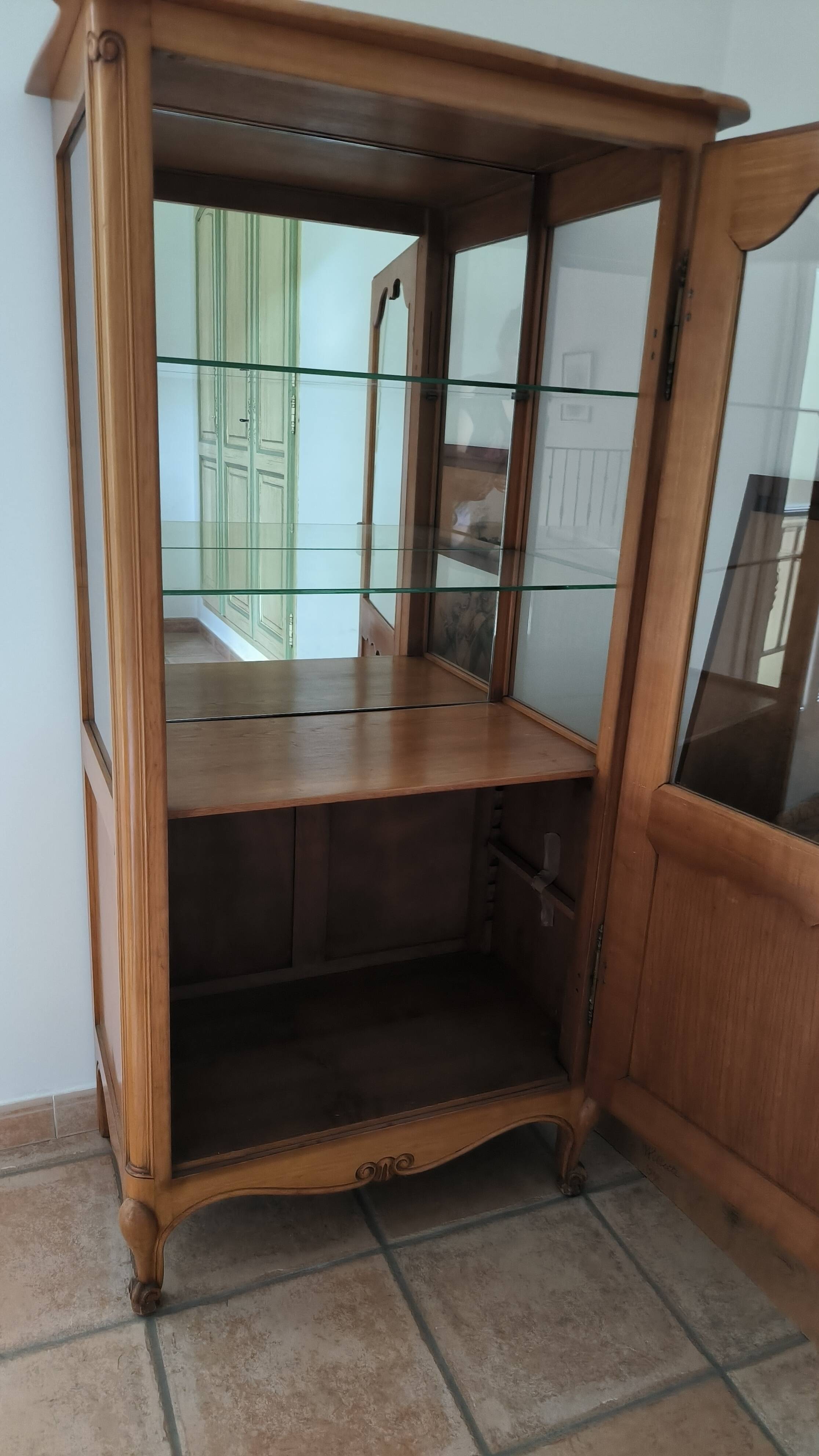 Antique solid wood display cabinet