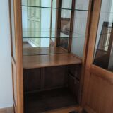 Argentier vitrine ancien en bois massif