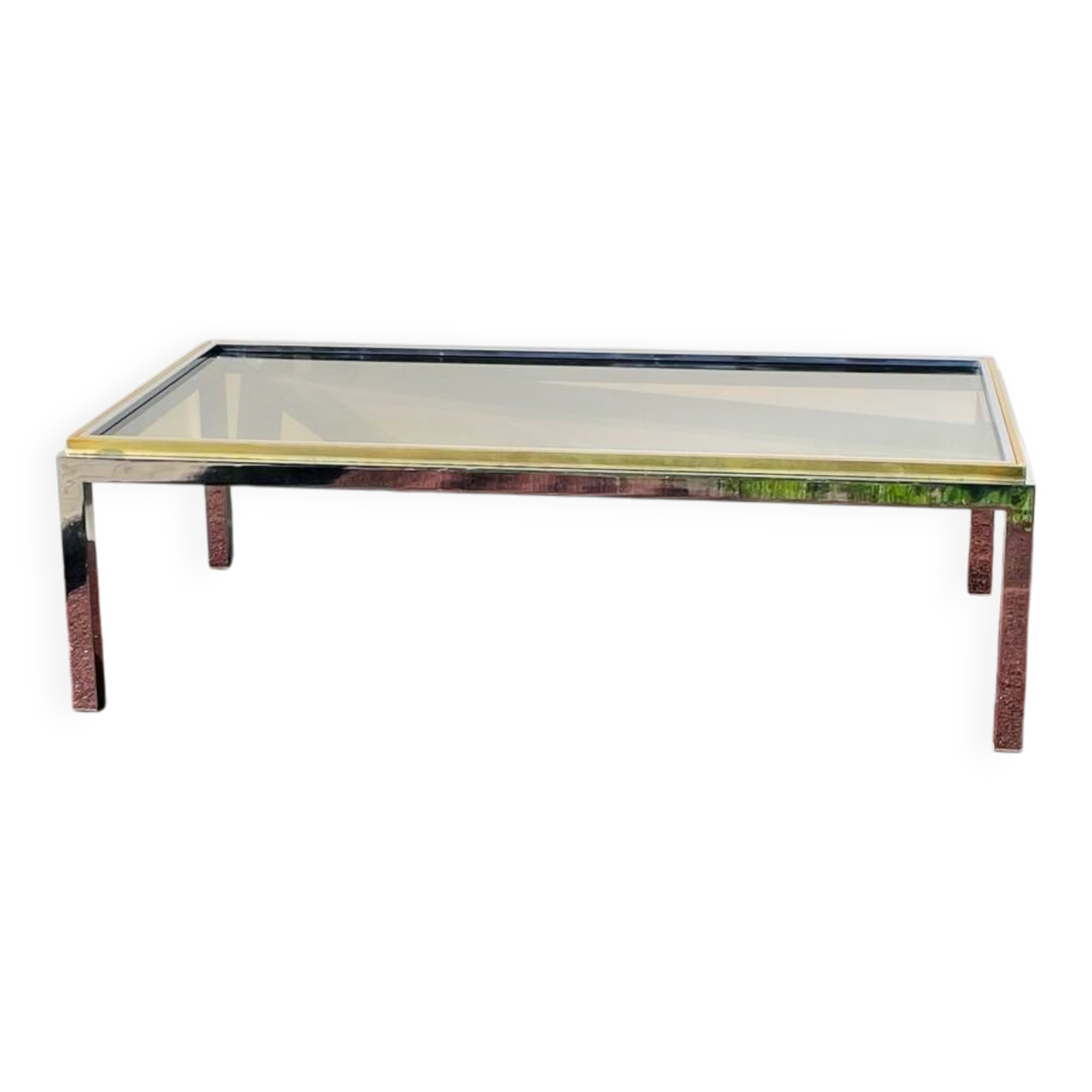 Rectangular coffee table. Flaminia Belgochrom W. Rizzo Vintage 70s