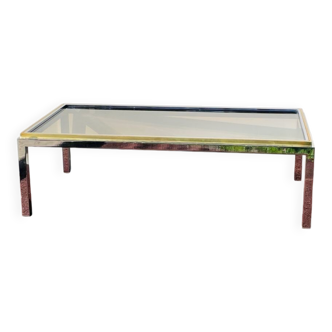Rectangular coffee table. Flaminia Belgochrom W. Rizzo Vintage 70s