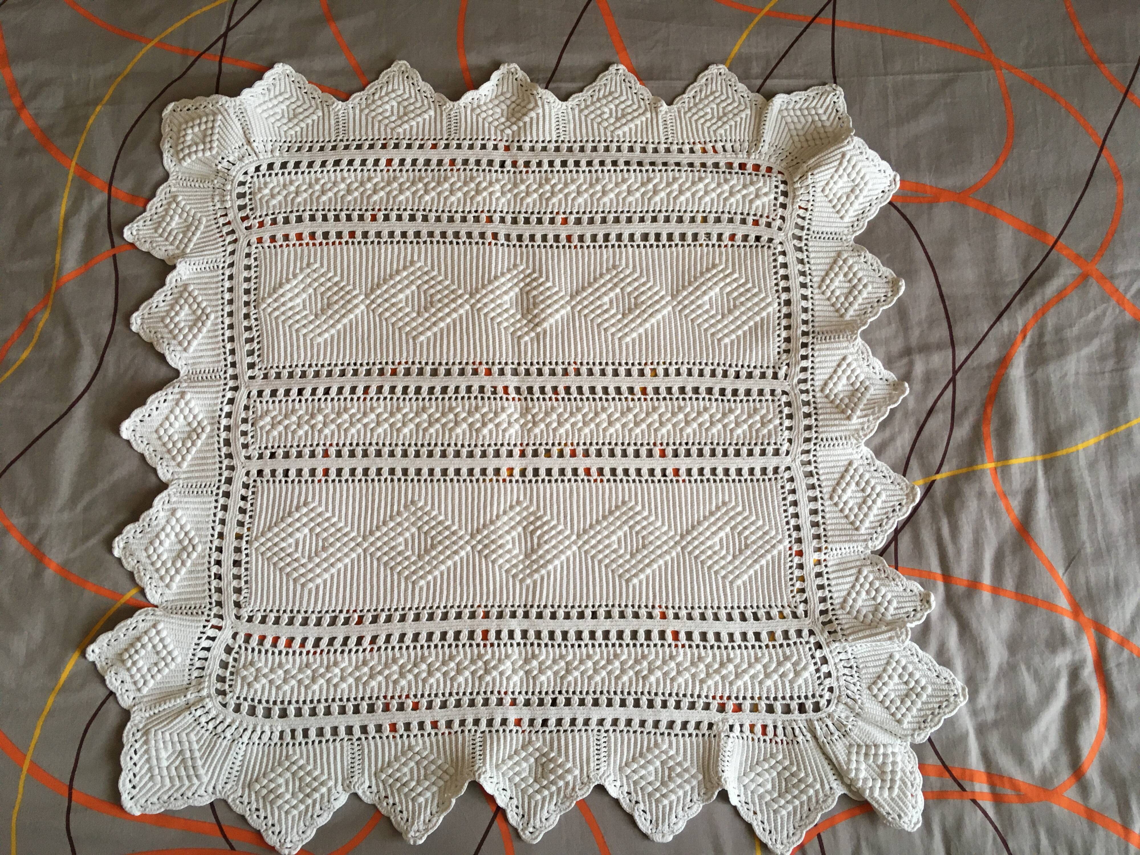Handmade crochet diamond chair cover square