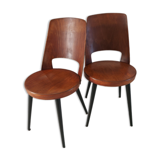 Pair of baumann bistro chairs model mondor 1960s