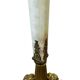 Vintage floor coat rack in gilded brass with onyx details.