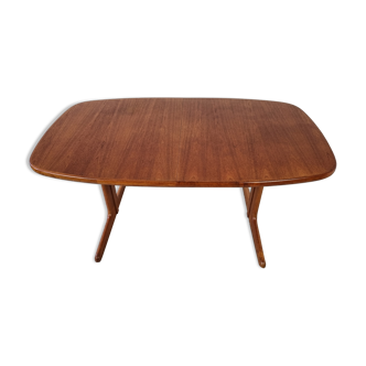 Extendable teak dining table from Dyrlund, Denmark 60s