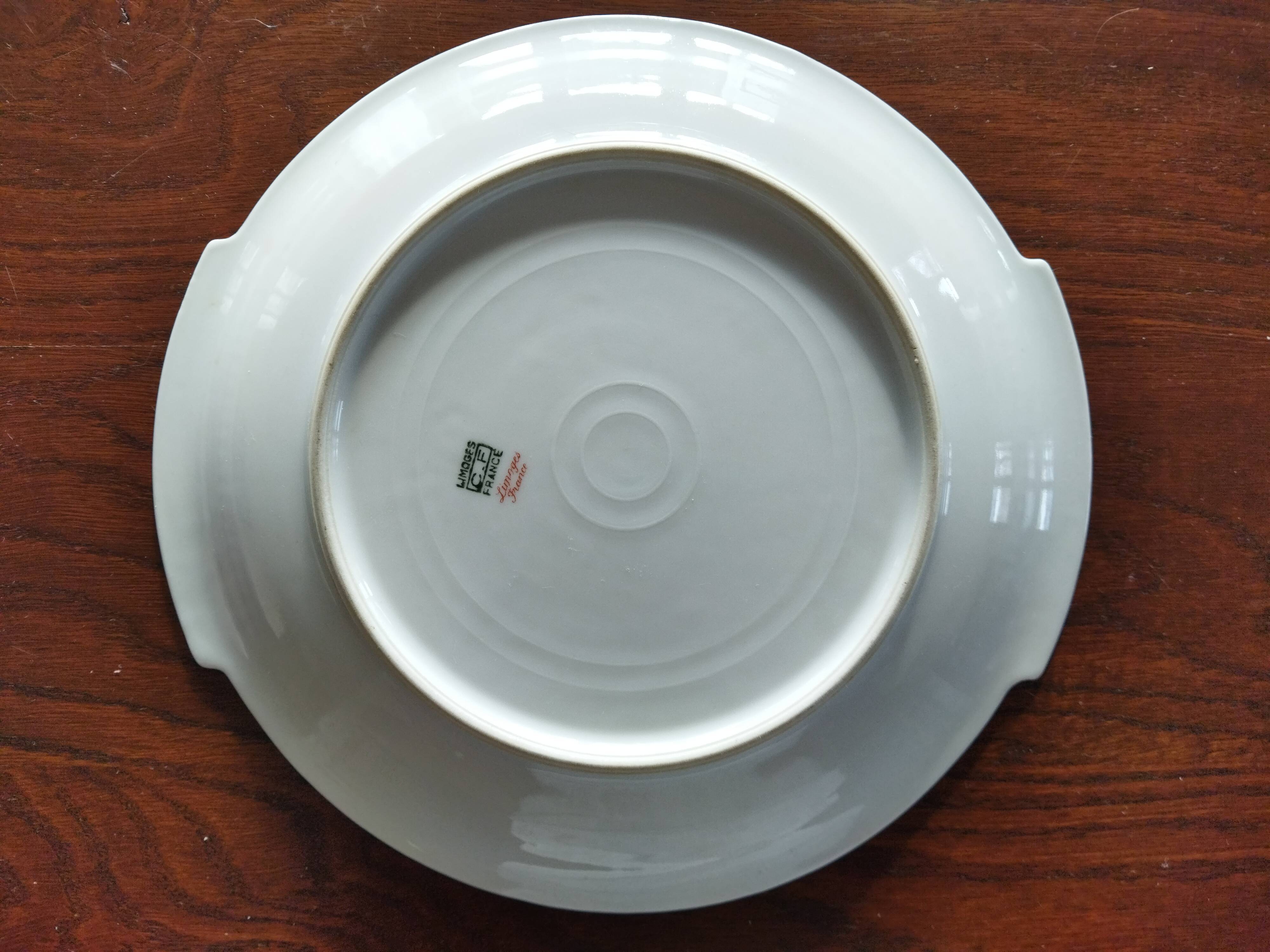 Platter and 11 dessert plates in Chapus Frères Limoges porcelain