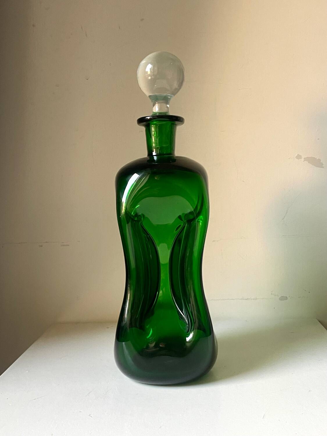 Holmegaard green decanter vintage  danish by jacob e bang