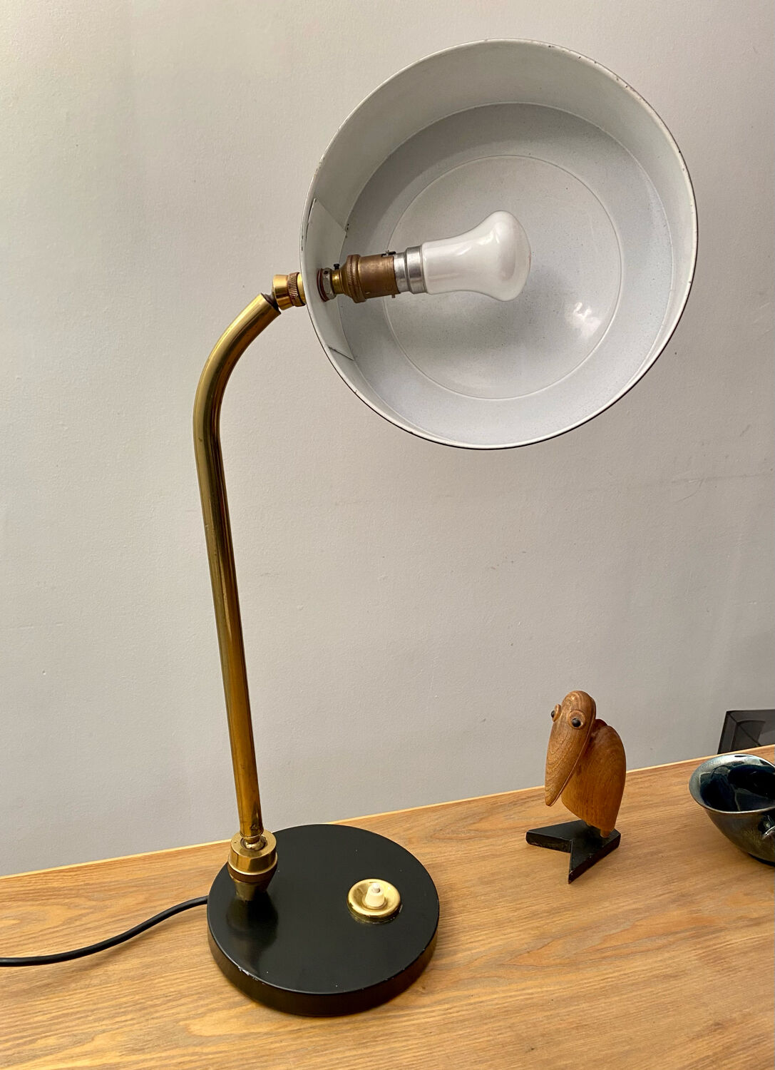 Articulated desk lamp Jumo 900 vintage brass 60s