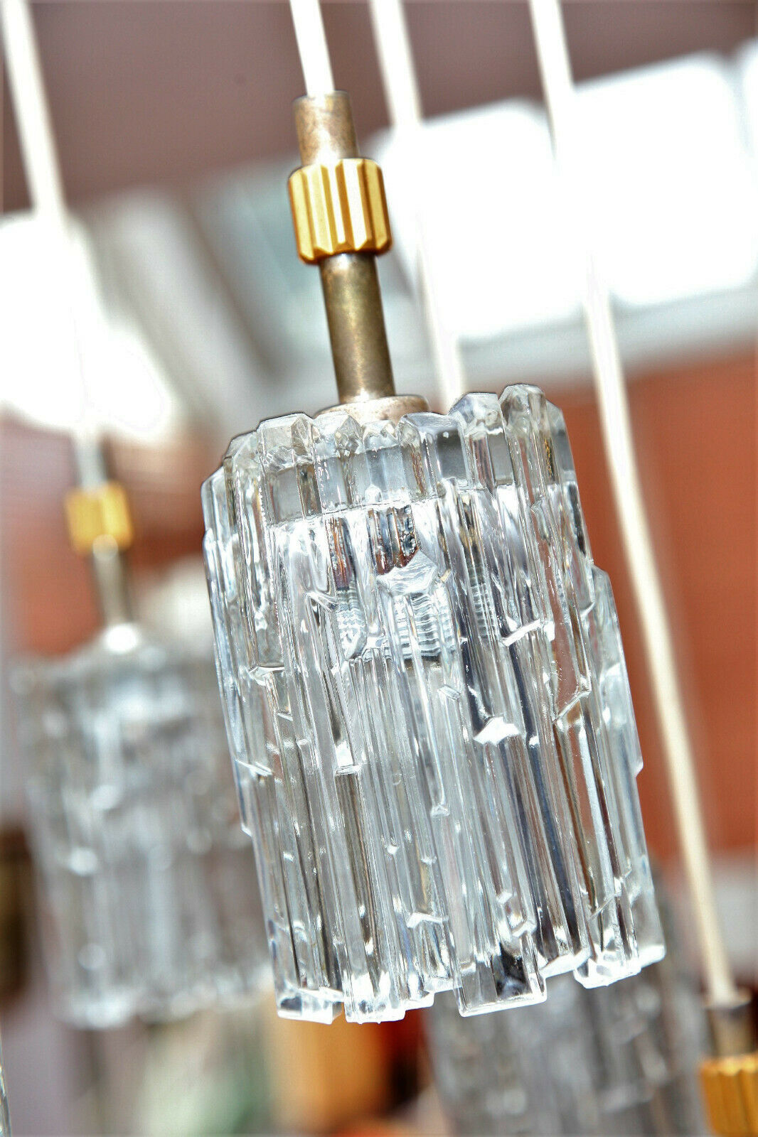 Modernist Crystal hanging 7 Fires, Germany 60s
