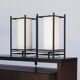 Pair of vintage Japanese style bedside lamps, 1980s
