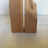 Paire de soliflores éprouvettes losange en bois scandinave