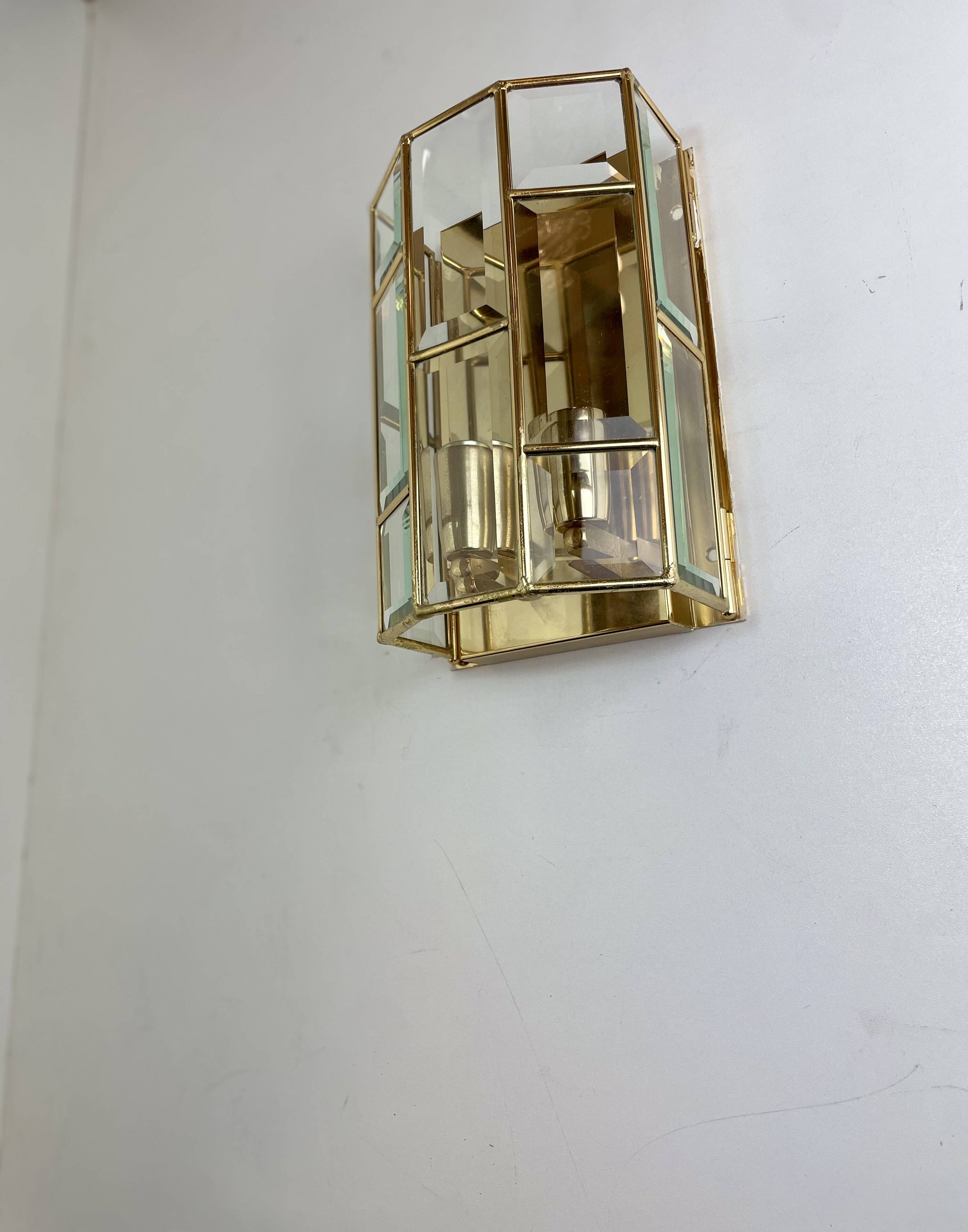 Italian brass wall lights, 1980s