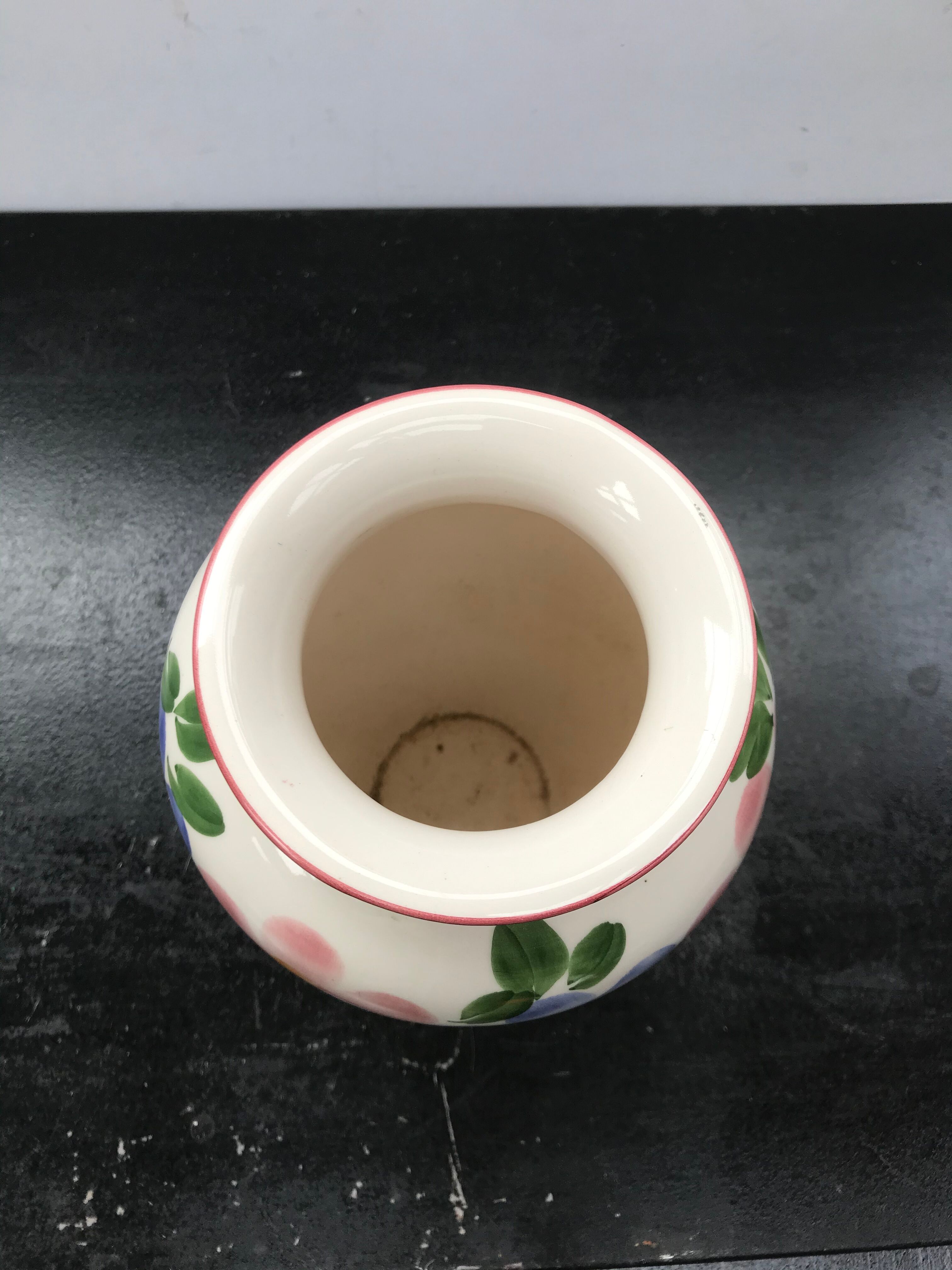 Former Dinis ceramic vase white decor vintage flowers