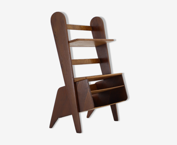 Bibliothèque en chêne portable des années 1960 par ULUV, Tchécoslovaquie