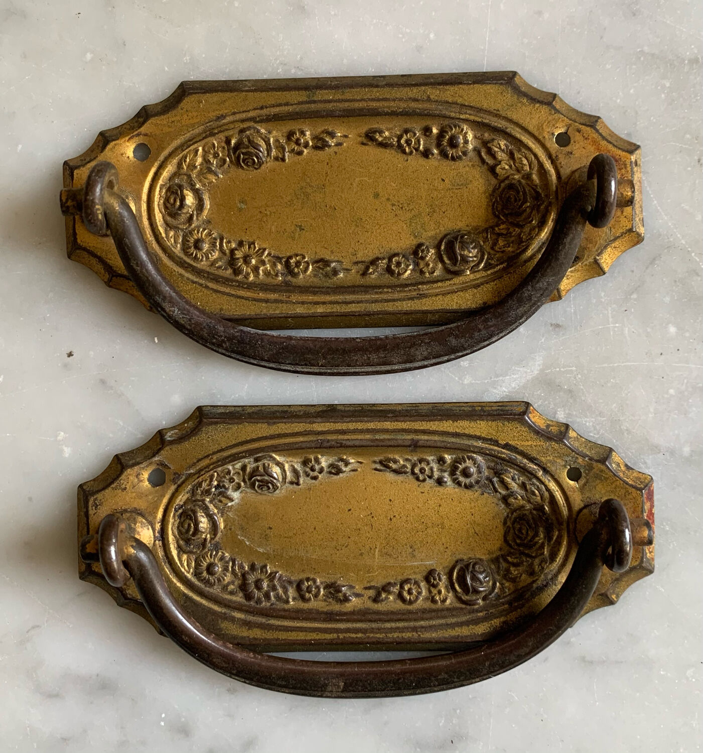 Art deco brass handles