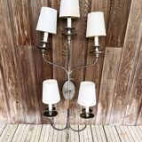 Grande applique murale chandelier métal 1950