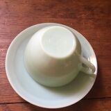 Serves six coffee cups opaline green water 60s.