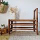 Turned wooden bench and straw - 1950s