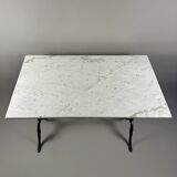 Table bistrot avec plateau en marbre