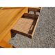 Table vintage en pin et osier