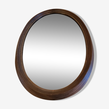 Oval vintage wooden mirror