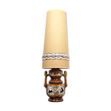 Of the 1970s vintage, foot in ceramic and fabric shade floor lamp