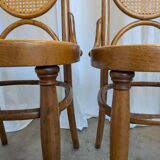 Set of 4 Vintage Bentwood Cane Dining Chair, Thonet Style, 1970s Yugoslavia