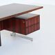 Danish floating writing desk in rosewood and chrome Denmark 1960