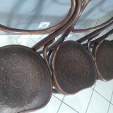 Suite of 3 chairs bistrot Thonet model heart n 28 around 1900