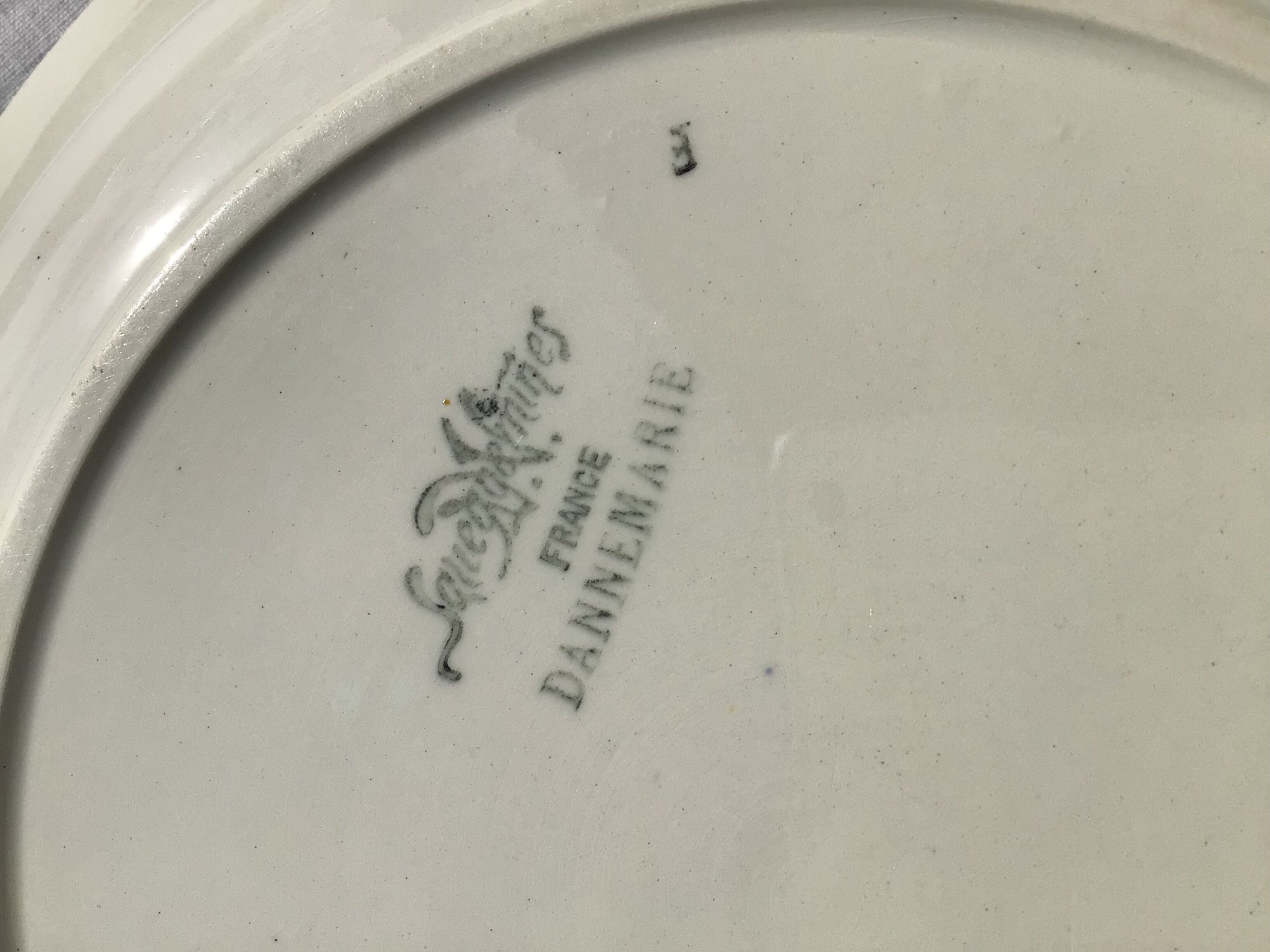 Hollow flat Sarreguemines model Dannemarie dark blue edge