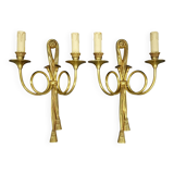 Paire d'appliques aux cors de chasse style Louis XVI - Hettier & Vincent