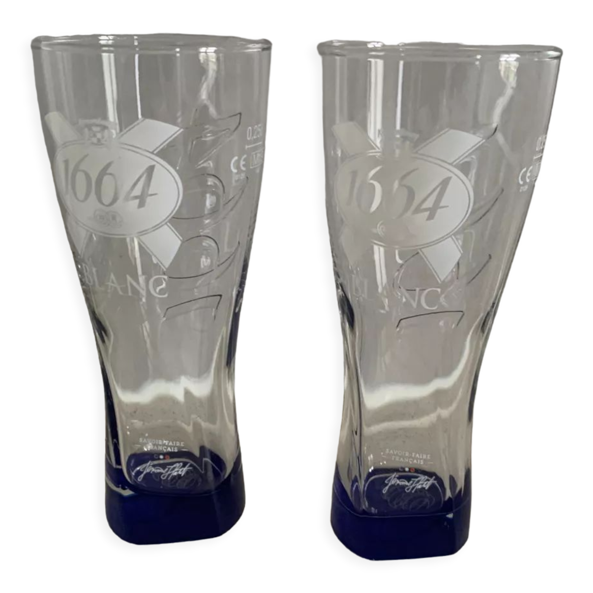 Beer glasses Kronenbourg 1664 white