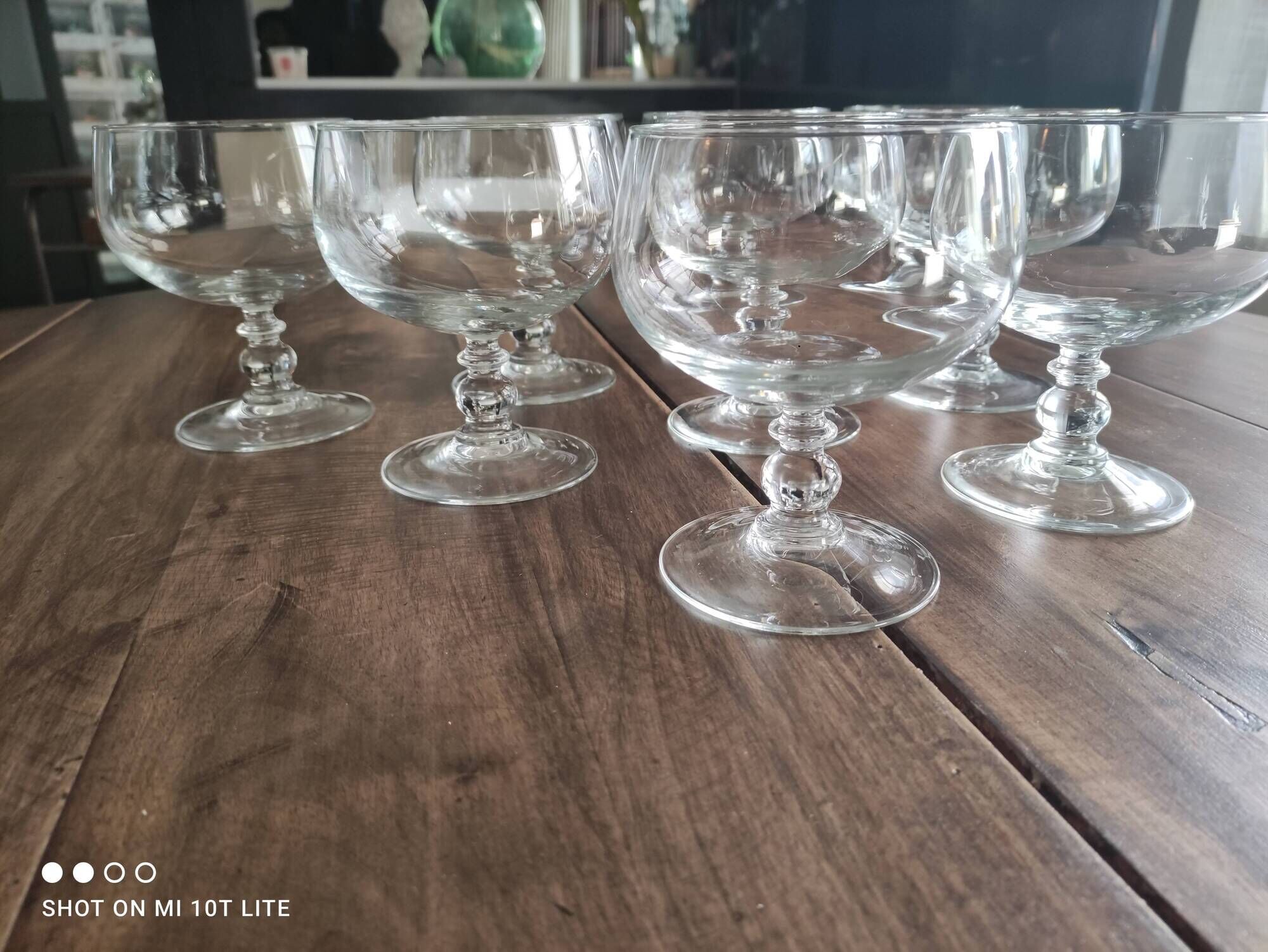 Set of 9 dessert cups, ice cream or crystalline fruit salad