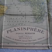 Planisphere map time zones blondel paris old french map time zone 30s