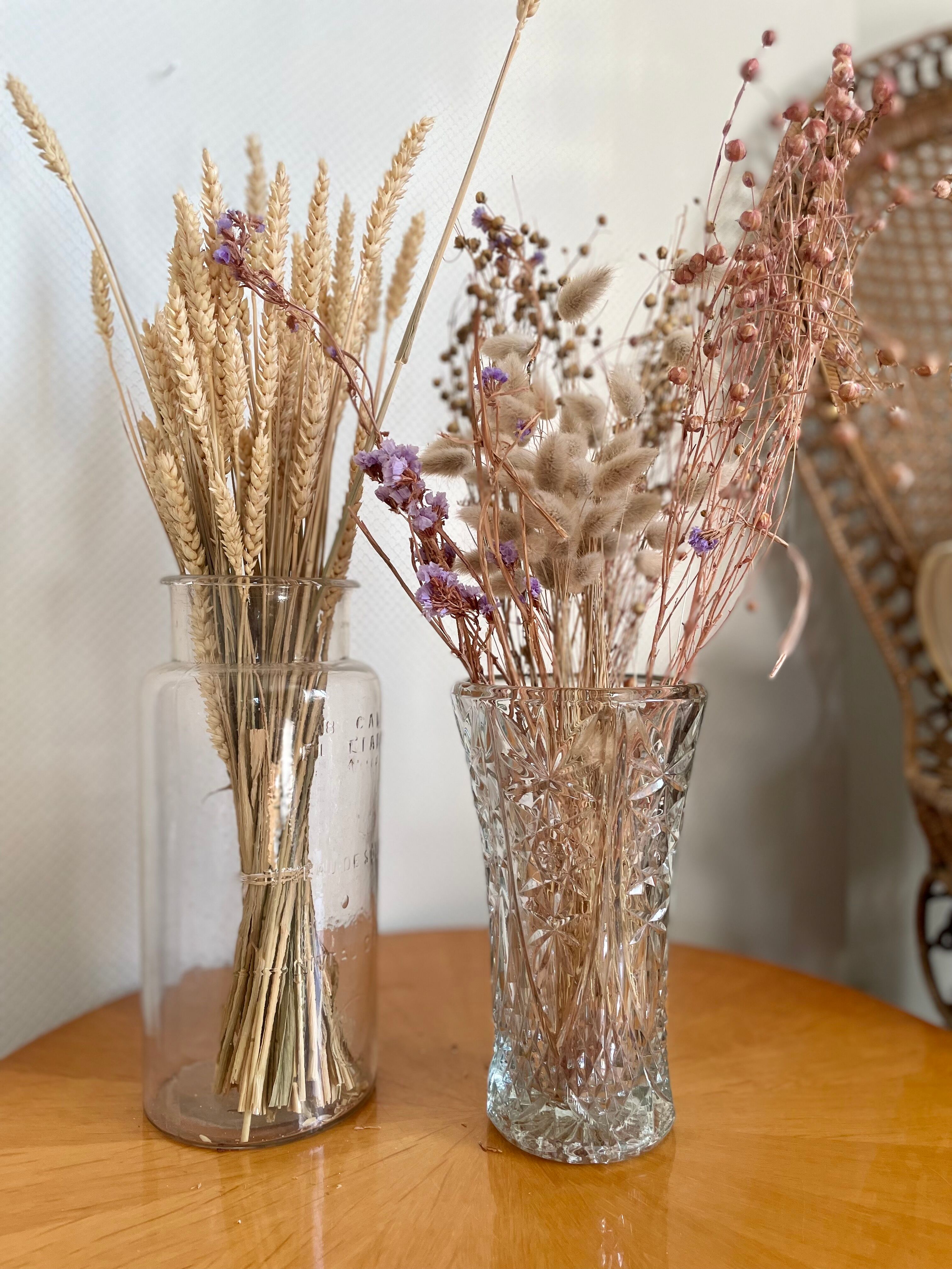 Vintage chiseled glass vase 1960 1970