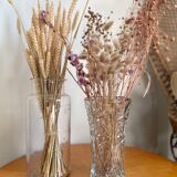 Vintage chiseled glass vase 1960 1970