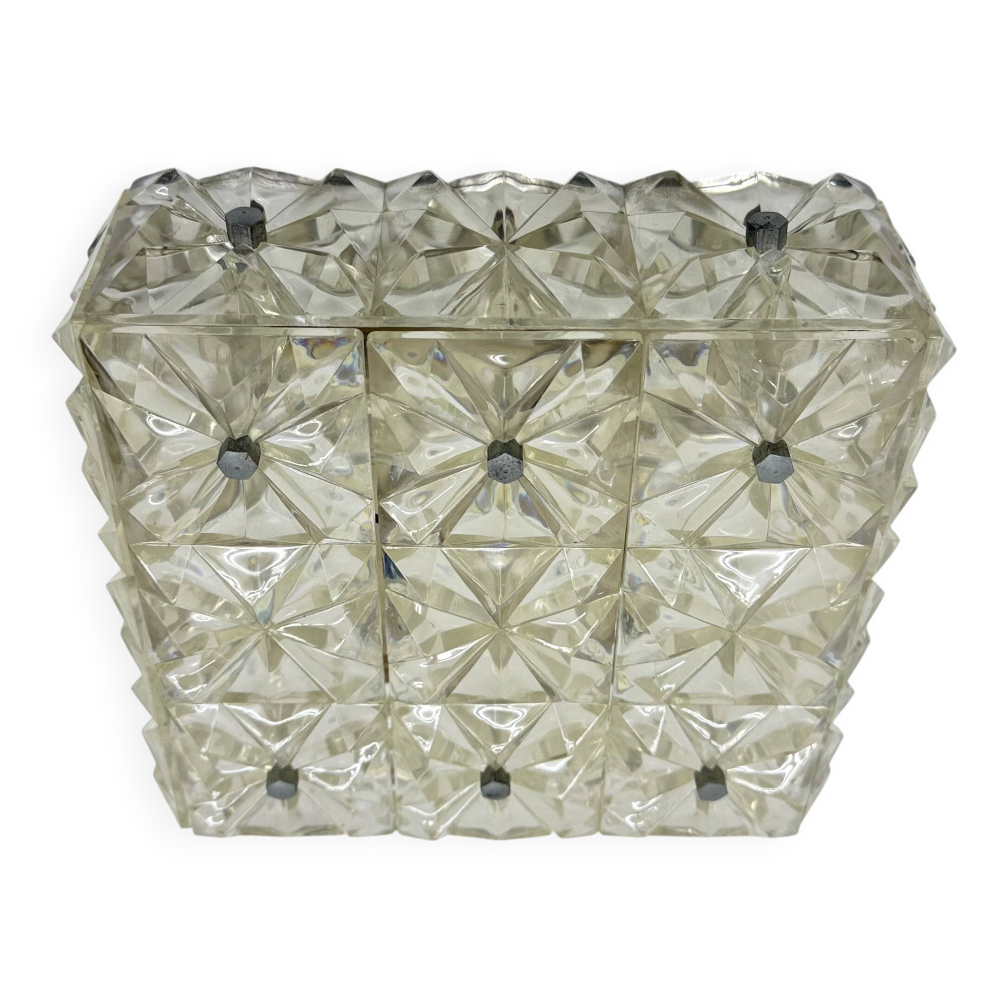 Lampe de plafond en lucite des années 1970, style milieu de siècle.