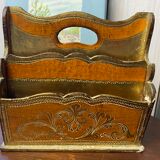 Small mail rack in old Florentine wood