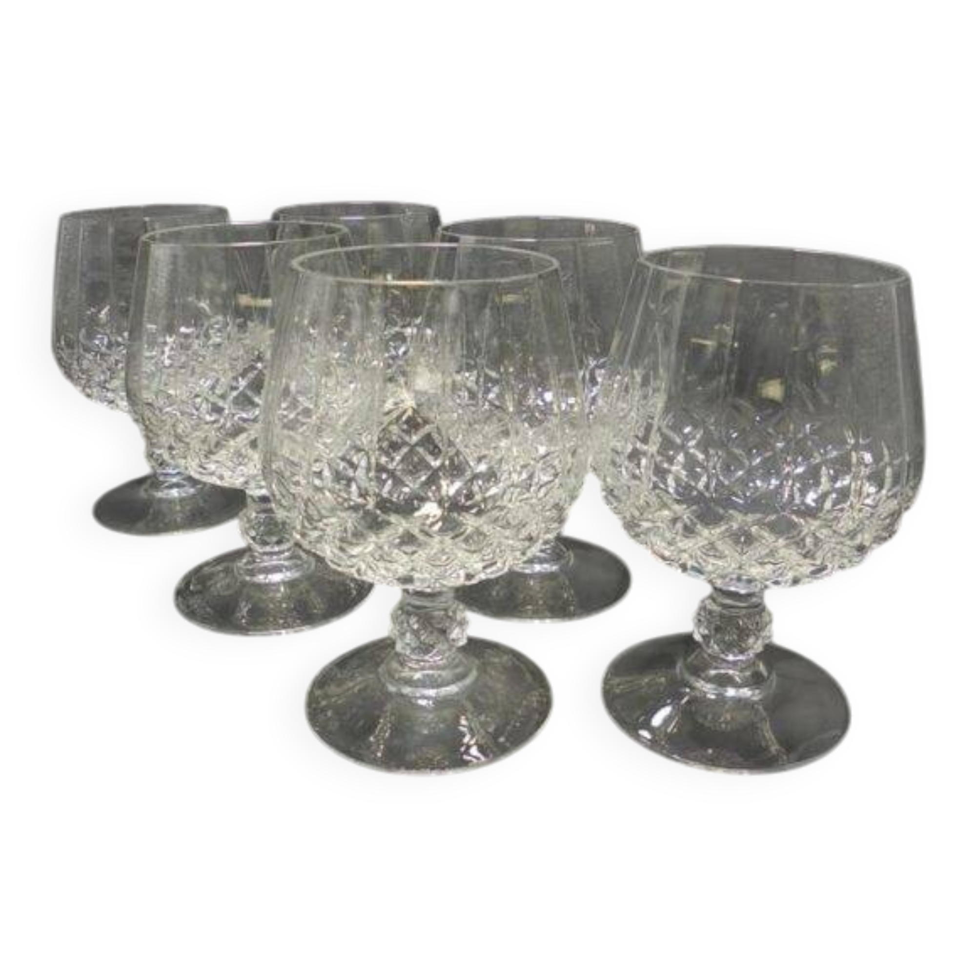 Set of 6 cognac glasses